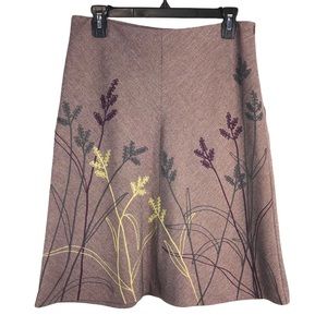 Embroidered Floral Purple Skirt